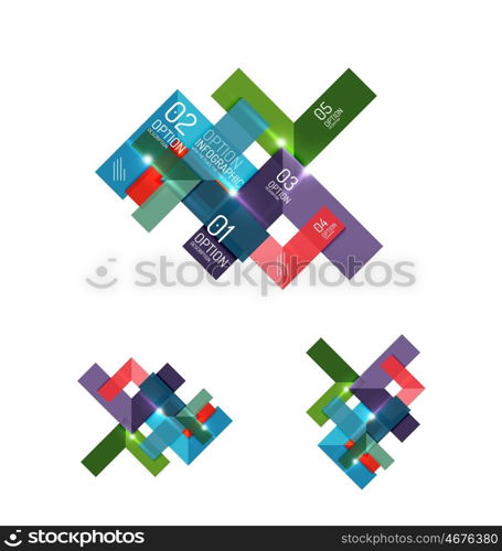 Abstract paper geometric infographic templates for business background, presentation or message with options and buttons