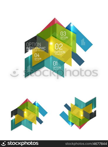 Abstract paper geometric infographic templates for business background, presentation or message with options and buttons