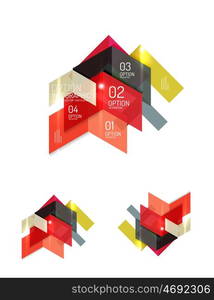 Abstract paper geometric infographic templates for business background, presentation or message with options and buttons