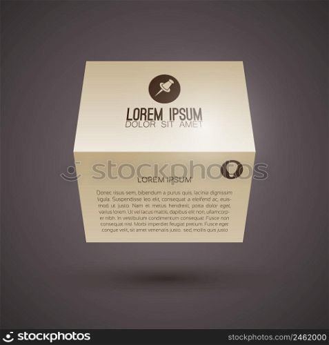 Abstract paper infographic template with folded leaflet text and business icons on dark background isolated vector illustration. Abstract Paper Infographic Template