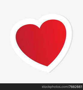 Abstract Paper Red Heart isolated on a white background. Valentine`s day concept