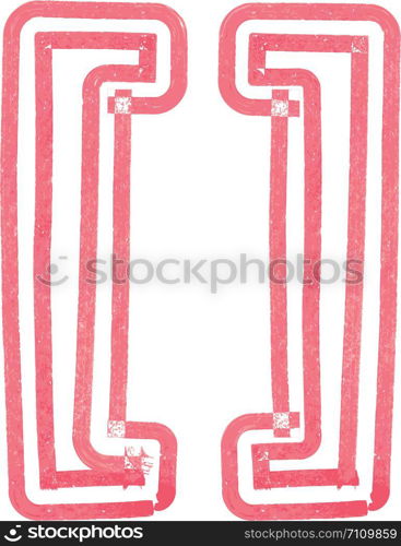 Abstract parenthesis Symbol made with red marker vector illustration