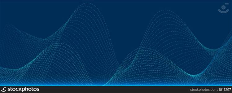 Abstract particle technology, wave design, digital network background, vector communication concept