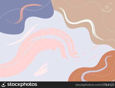Abstract pastel background. Hand drawn design minimal trendy style. You can use for ad, poster, template, business presentation. Vector illustration 