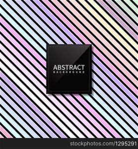 Abstract pastel Color Diagonal Striped Lines Pattern on Black Background. Vector illustration