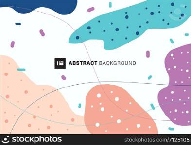 Abstract pastel color hand draw shapes and forms trendy fashion cover card pattern design background. You can use for poster, brochure, layout, template or presentation. Vector illustration