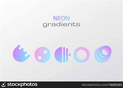 Abstract pastel gradient colors simple circle figure isolated in white background. Vector Gradient geometric shape. Holographic circle logo concept.. Abstract pastel gradient colors simple figure isolated