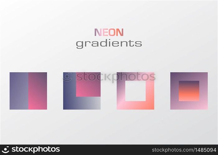 Abstract pastel gradient colors simple square figure isolated in white background. Vector Gradient geometric shape. Holographic square logo concept.. Abstract pastel gradient colors simple figure isolated