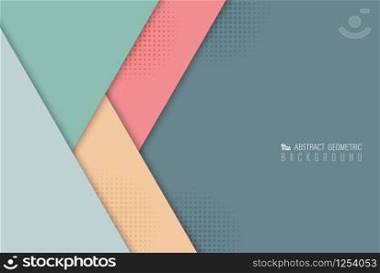 Abstract pastel overlap template cover background of various color design. Decorate for ad, poster, template design, copy space of text. vector eps10