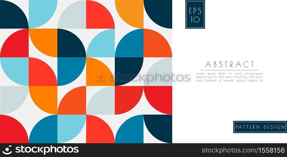 Abstract pattern circle cut shape design colorful bright style with side space for content. vector illustration.