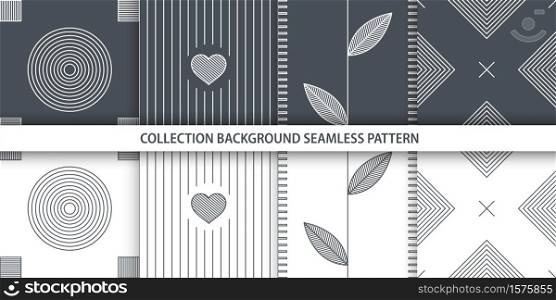 Abstract pattern collection. Seamless pattern set. Vector illustration