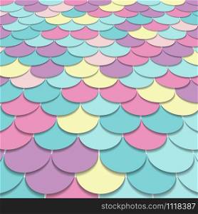 Abstract pattern fish scale motif pastel color perspective background and texture. Japanese traditional ornament design. Vector illustration