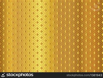 Abstract pattern golden glow metallic design geometric square shape. vector illustration.