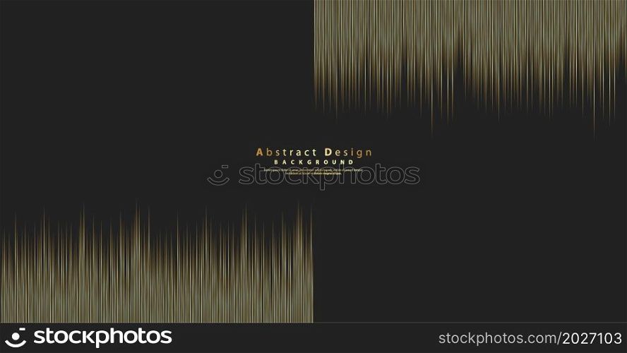 Abstract pattern golden line. Design stripe gold on black background. Modern luxury concept. Vector illustration