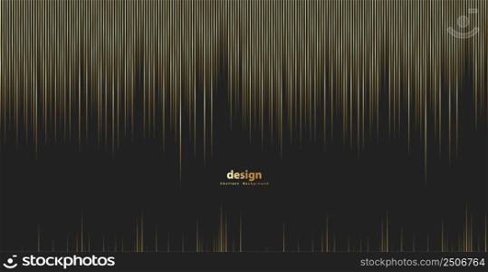 Abstract pattern golden line. Design stripe gold on black background. Modern luxury concept. Vector illustration