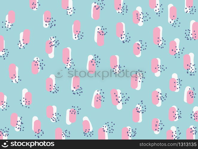 Abstract pattern hand drawn blob and different brush strokes pastel color. Vector illustration