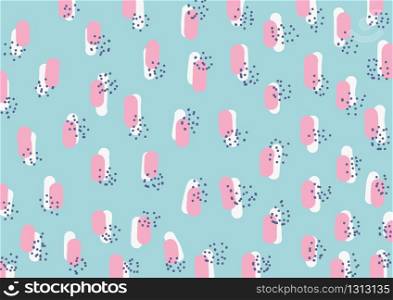 Abstract pattern hand drawn blob and different brush strokes pastel color. Vector illustration
