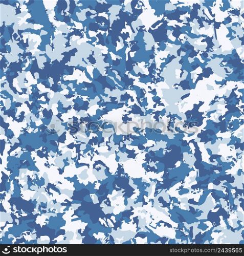 Abstract pattern in blue tones imitating military camouflage. Spotted background for fabric, camouflage, texture and textiles.