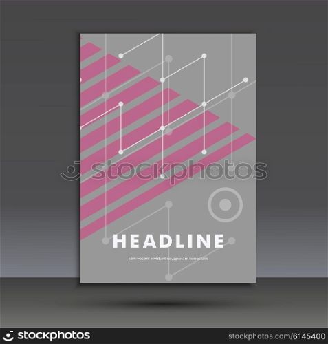 Abstract pattern of lines and circles. Title page A4. Vector illustration. Abstract pattern of lines and circles. Title page A4. Vector illustration.