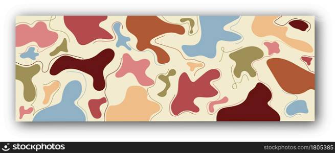 abstract pattern of organic shapes in modern colors for textures, textiles, and simple backgrounds. Flat style