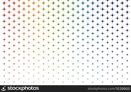 Abstract pattern of scale rainbow stars on white background - Vector illustration