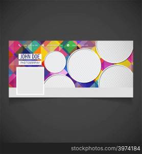 Abstract pattern social media cover design vector