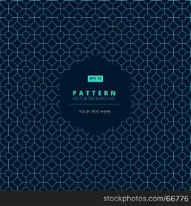 abstract pattern square octagon and circle light blue on dark background with hexagon label copy space, vector illustration