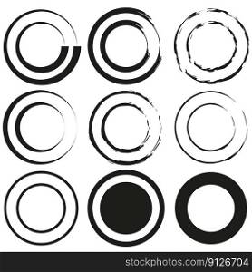 Abstract pattern with brush circles. Round shape. Vector illustration. EPS 10.. Abstract pattern with brush circles. Round shape. Vector illustration.