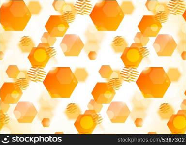 Abstract pattern with hexagons and circles
