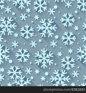 Abstract pattern with snowflakes in flat design style.