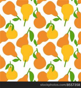 Abstract pear seamless pattern. Vector illustration. Simple background.