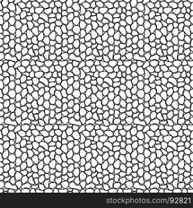 Abstract pebble simple seamless hand drawn black and white vector pattern