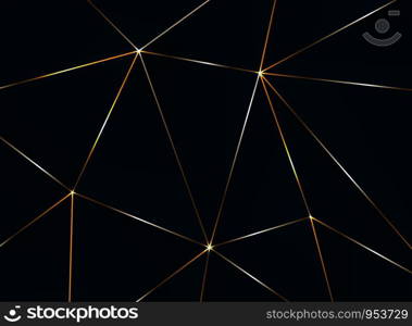 Abstract pentagonal pattern with golden line luxury pattern. vector eps10