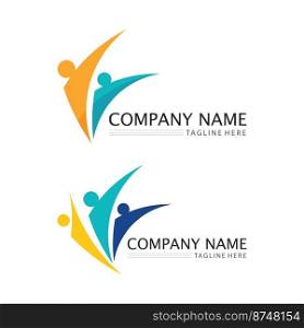 Abstract people logo design.fun people,healthy people,sport,community people symbol vector illustration