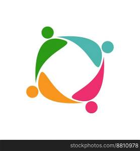 Abstract People symbol, togetherness and community concept design, creative hub, social connection icon, template and logo se
