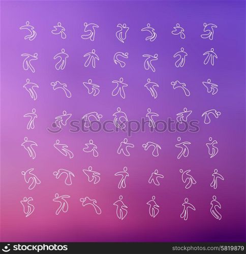 Abstract people thin line icon and symbols with a lot of variety idea for business