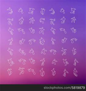 Abstract people thin line icon and symbols with a lot of variety idea for business