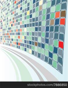 Abstract Perspective Grey-Green Mozaic background. Color bright decorative background vector illustration.