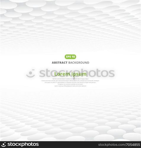 Abstract perspective grid 3d circle surface gray and white background. Vector illustration