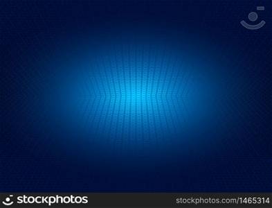 Abstract perspective grid on blue glowing background. square pattern lighting effect. Technology futuristic concept. Vector illustration