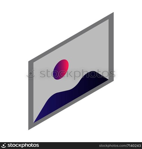 Abstract picture icon. Isometric of abstract picture vector icon for web design isolated on white background. Abstract picture icon, isometric style