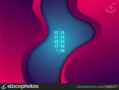 Abstract pink and purple wave overlapping layer on blue background. Vector illustration