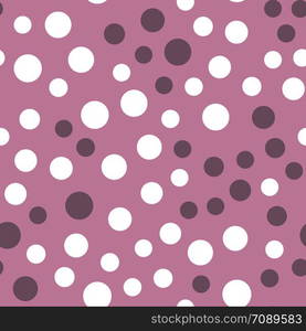 Abstract pink and white circles seamless pattern. Minimalistic elements wallpaper. Simple background. Vector illustration. Abstract simple circles seamless pattern. Minimalistic elements wallpaper.