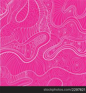 Abstract pink and white creative background for coloring book. Hand drawn graphic creative vector illustration.