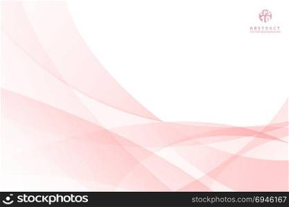 Abstract pink curve, spiral lines background with copy space for valentines day. Vector illustration