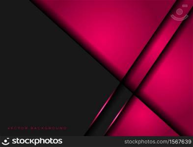 Abstract pink grey overlapping layers design modern futuristic background with pink light effect. vector illustration.