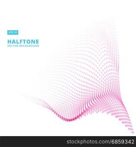 abstract pink halftone wave background vector illustration