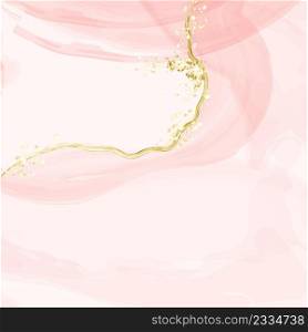 Abstract pink or apricot watercolor background.Blush fluid painting . Spring wedding invitation dusty rose or veil texture. Alcohol ink.