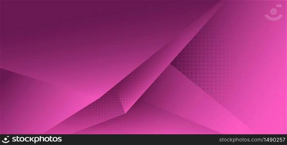 Abstract pink polygon triangle gradient background with shadow and space for your text. Vector illustration