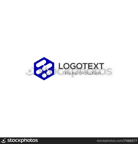 Abstract pixel logo. Tech logo
